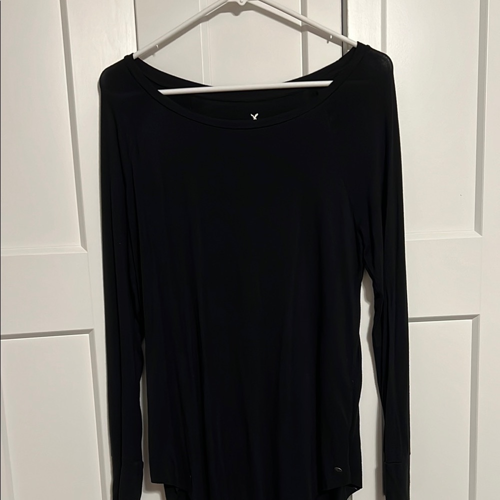 American Eagle Outfitters Black Long Sleeve Blouse